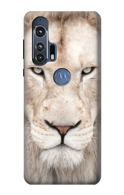 S2399 White Lion Face Case Cover Custodia per Motorola Edge+