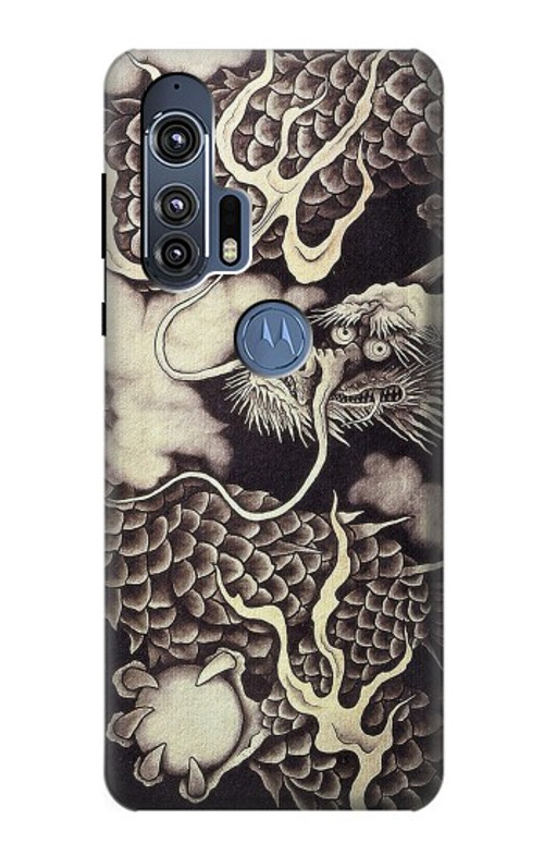 S2719 Japan Painting Dragon Case Cover Custodia per Motorola Edge+ S2719 Japan Painting Dragon Case Cover Custodia per Motorola Edge+