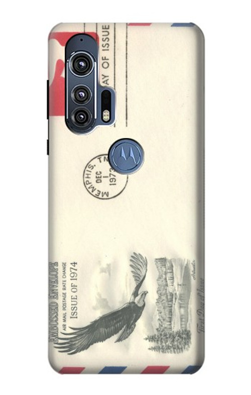 S3551 Vintage Airmail Envelope Art Case Cover Custodia per Motorola Edge+