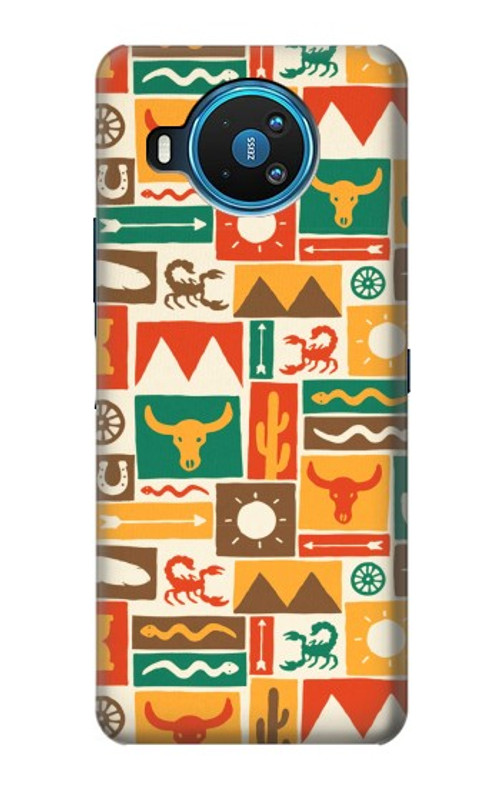 S1873 Western Pattern Case Cover Custodia per Nokia 8.3 5G S1873 Western Pattern Case Cover Custodia per Nokia 8.3 5G