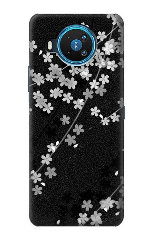 S2544 Japanese Kimono Style Black Flower Pattern Case Cover Custodia per Nokia 8.3 5G S2544 Japanese Kimono Style Black Flower Pattern Case Cover Custodia per Nokia 8.3 5G