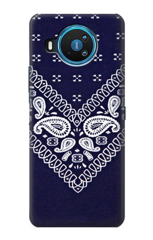 S3357 Navy Blue Bandana Pattern Case Cover Custodia per Nokia 8.3 5G