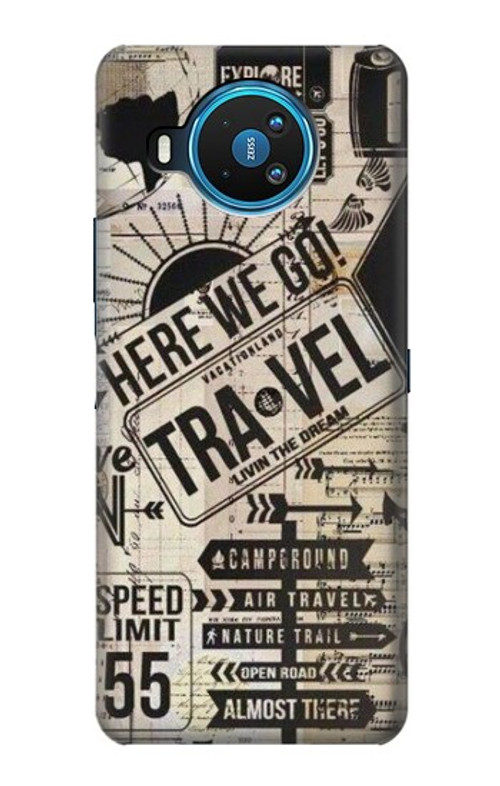 S3441 Vintage Travel Case Cover Custodia per Nokia 8.3 5G