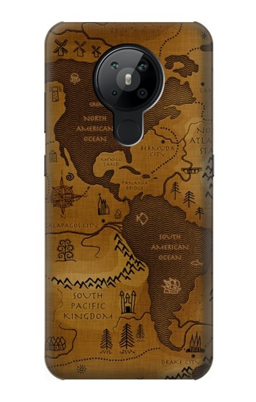 S2861 Antique World Map Case Cover Custodia per Nokia 5.3