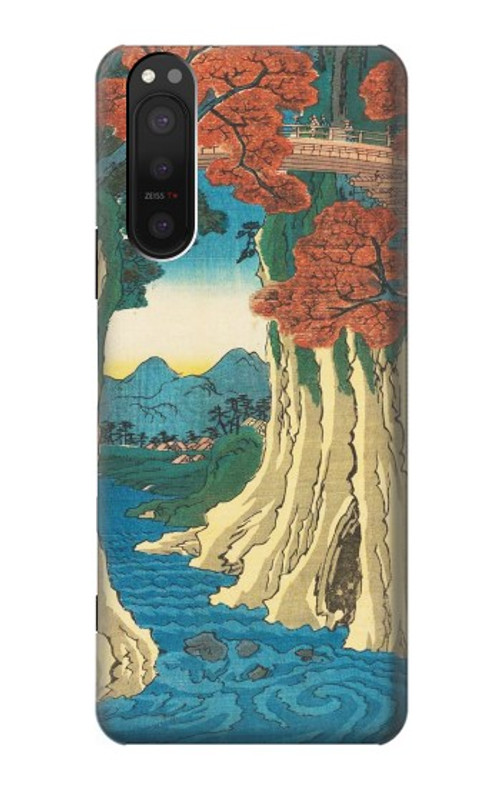 S3348 Utagawa Hiroshige The Monkey Bridge Case Cover Custodia per Sony Xperia 5 II