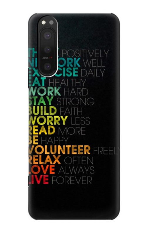 S3523 Think Positive Words Quotes Case Cover Custodia per Sony Xperia 5 II