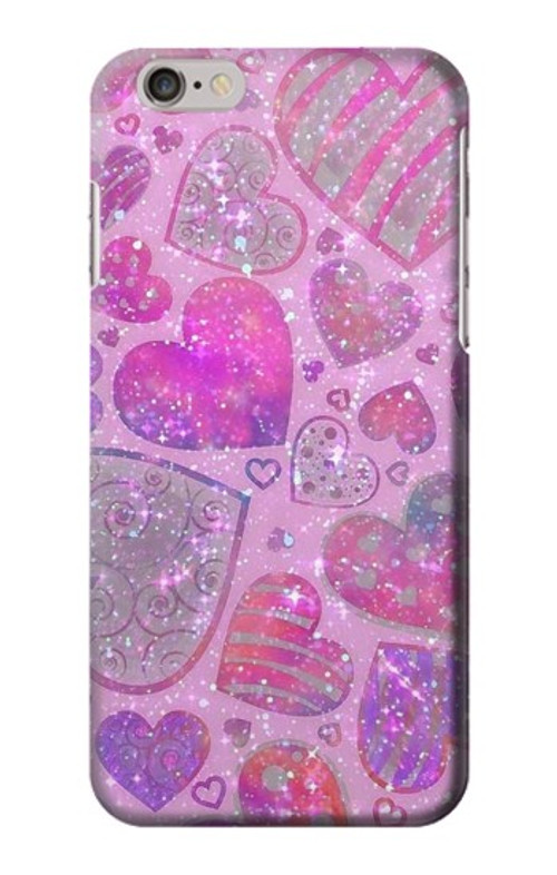 S3710 Pink Love Heart Case Cover Custodia per iPhone 6 Plus, iPhone 6s Plus