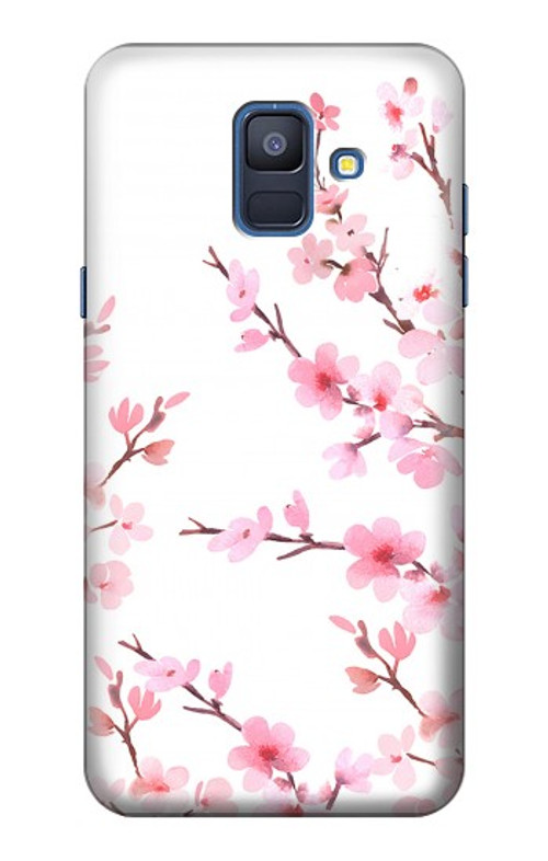 S3707 Pink Cherry Blossom Spring Flower Case Cover Custodia per Samsung Galaxy A6 (2018)
