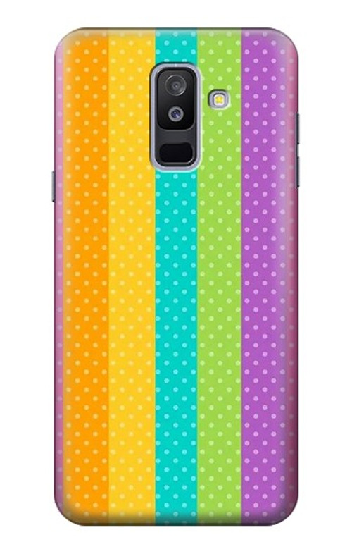 S3678 Colorful Rainbow Vertical Case Cover Custodia per Samsung Galaxy A6+ (2018), J8 Plus 2018, A6 Plus 2018