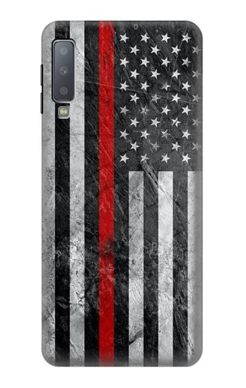 S3687 Firefighter Thin Red Line American Flag Case Cover Custodia per Samsung Galaxy A7 (2018)