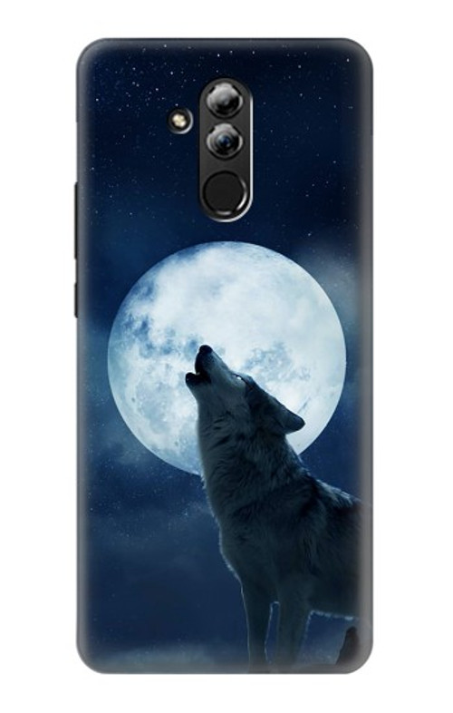 S3693 Grim White Wolf Full Moon Case Cover Custodia per Huawei Mate 20 lite