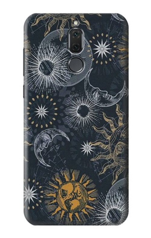 S3702 Moon and Sun Case Cover Custodia per Huawei Mate 10 Lite