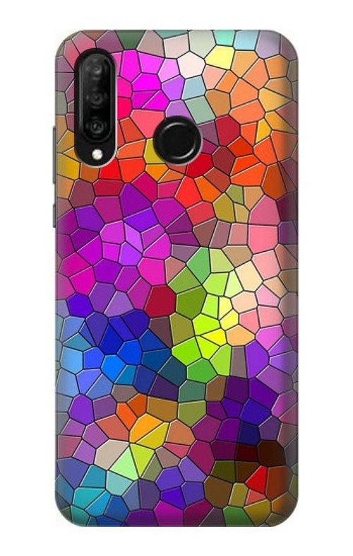 S3677 Colorful Brick Mosaics Case Cover Custodia per Huawei P30 lite