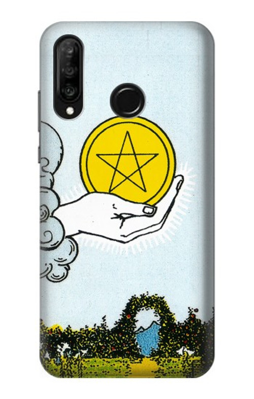 S3722 Tarot Card Ace of Pentacles Coins Case Cover Custodia per Huawei P30 lite