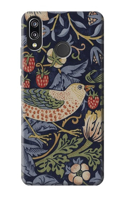 S3791 William Morris Strawberry Thief Fabric Case Cover Custodia per Huawei P20 Lite