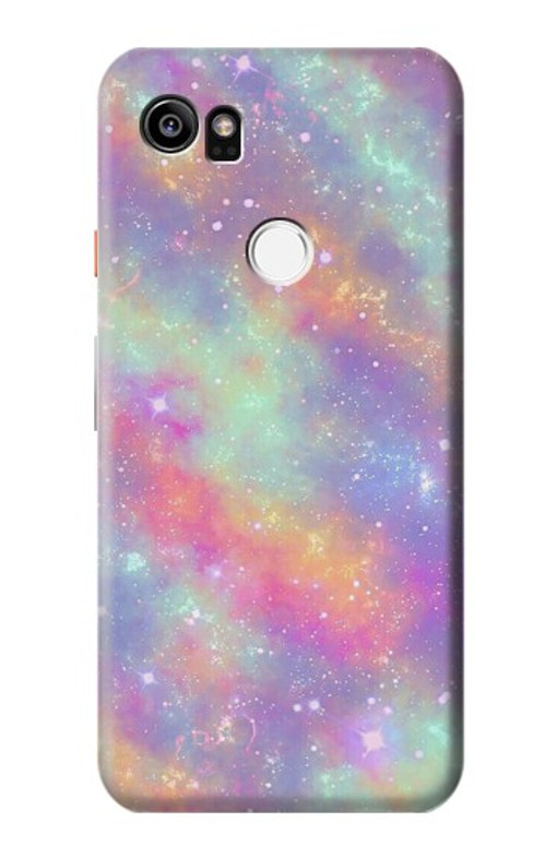 S3706 Pastel Rainbow Galaxy Pink Sky Case Cover Custodia per Google Pixel 2 XL