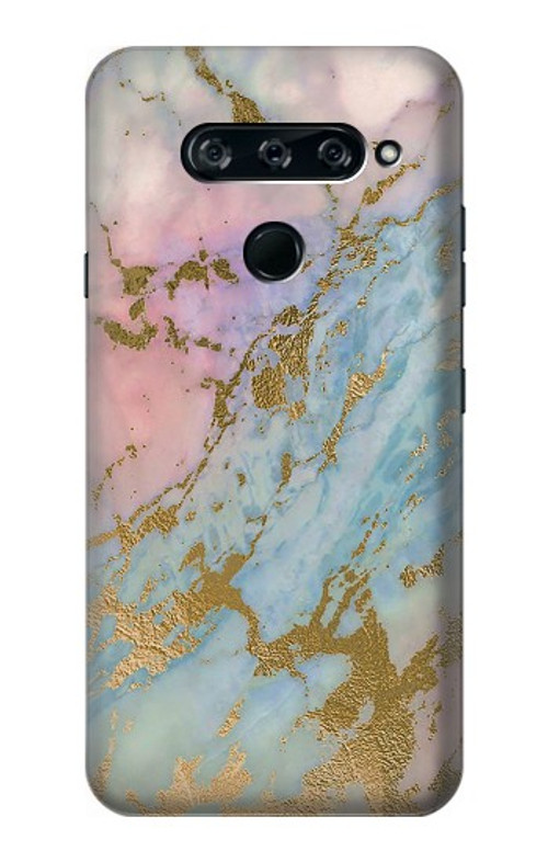 S3717 Rose Gold Blue Pastel Marble Graphic Printed Case Cover Custodia per LG V40, LG V40 ThinQ