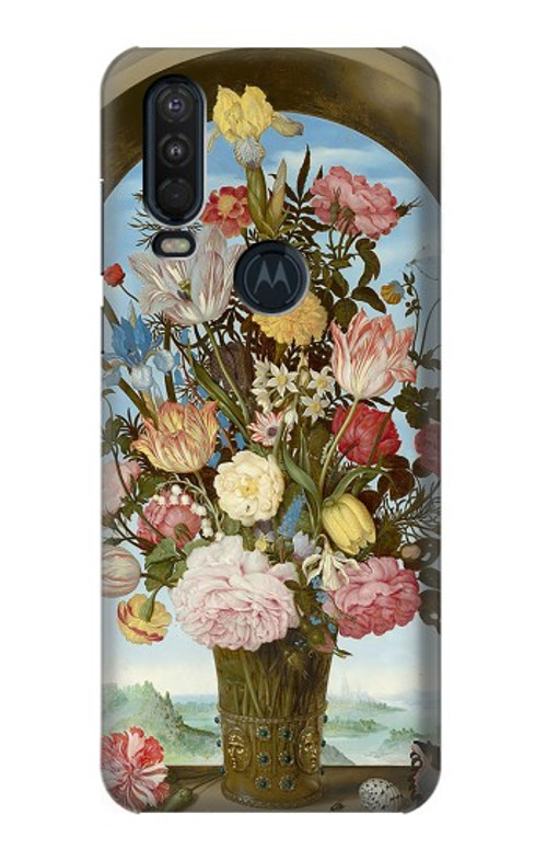 S3749 Vase of Flowers Case Cover Custodia per Motorola One Action (Moto P40 Power)