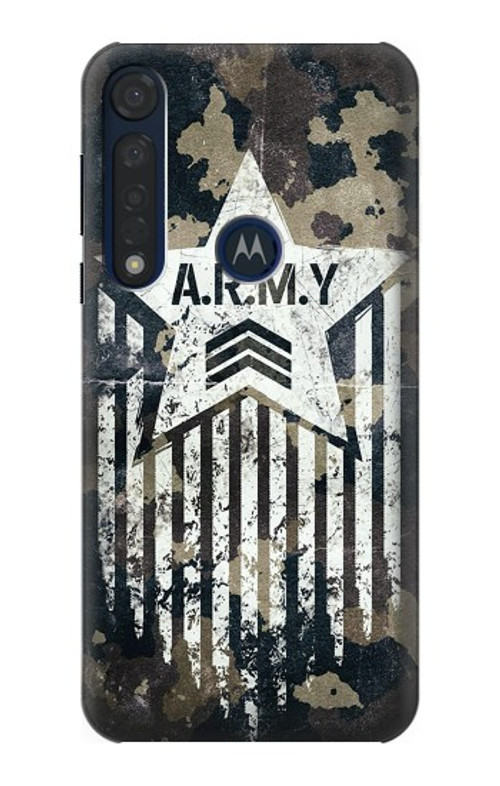 S3666 Army Camo Camouflage Case Cover Custodia per Motorola Moto G8 Plus