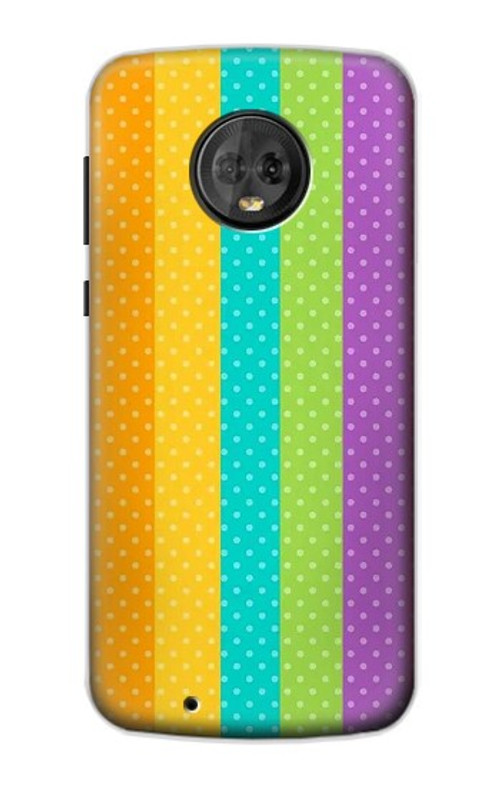 S3678 Colorful Rainbow Vertical Case Cover Custodia per Motorola Moto G6