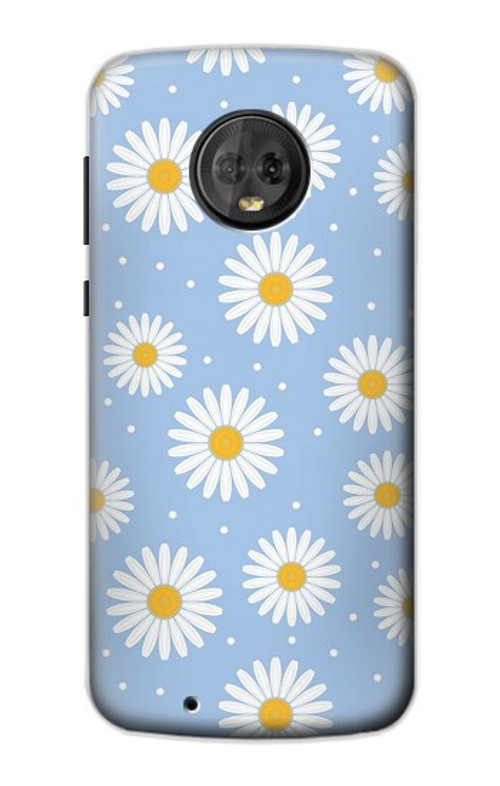 S3681 Daisy Flowers Pattern Case Cover Custodia per Motorola Moto G6