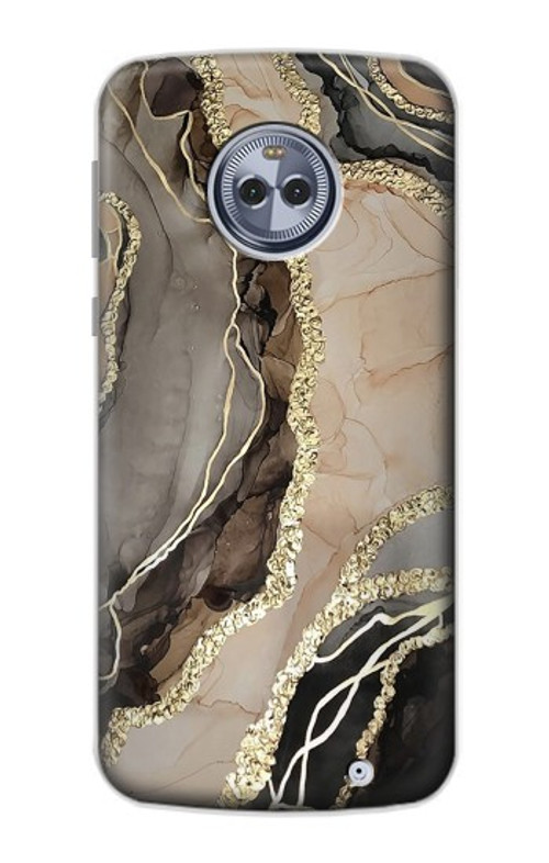 S3700 Marble Gold Graphic Printed Case Cover Custodia per Motorola Moto X4