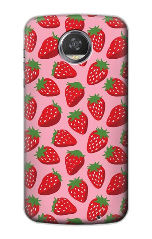 S3719 Strawberry Pattern Case Cover Custodia per Motorola Moto Z2 Play, Z2 Force