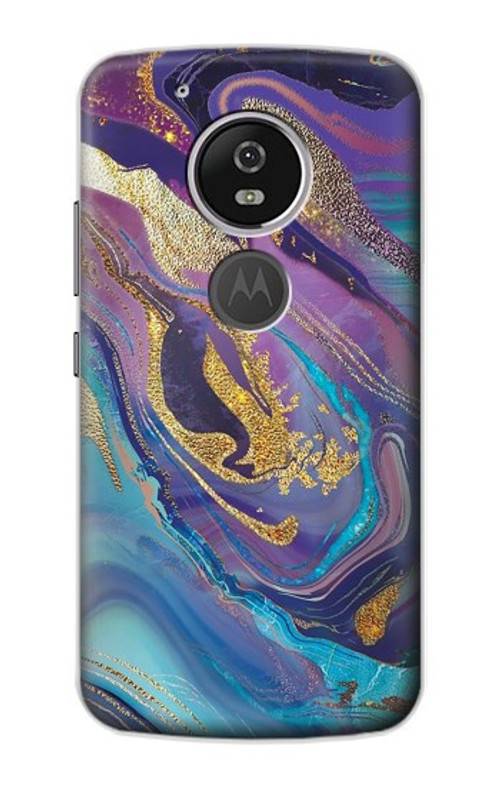 S3676 Colorful Abstract Marble Stone Case Cover Custodia per Motorola Moto G6 Play, Moto G6 Forge, Moto E5