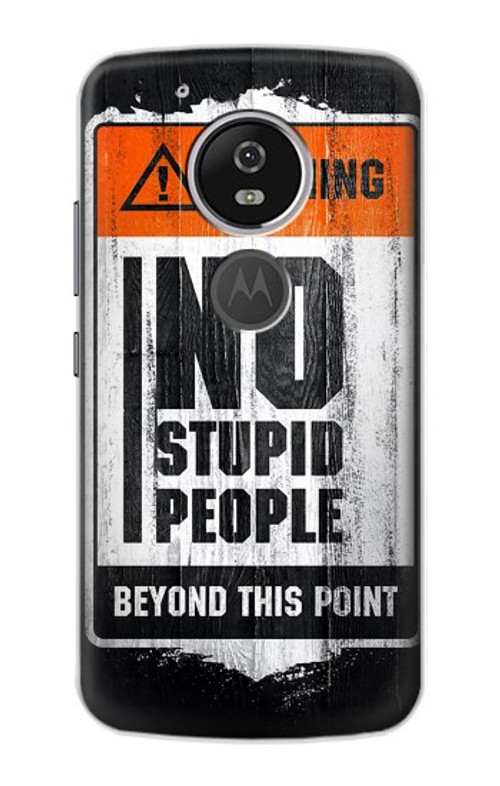 S3704 No Stupid People Case Cover Custodia per Motorola Moto G6 Play, Moto G6 Forge, Moto E5