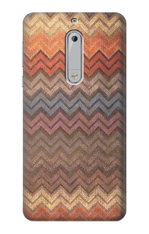 S3752 Zigzag Fabric Pattern Graphic Printed Case Cover Custodia per Nokia 5