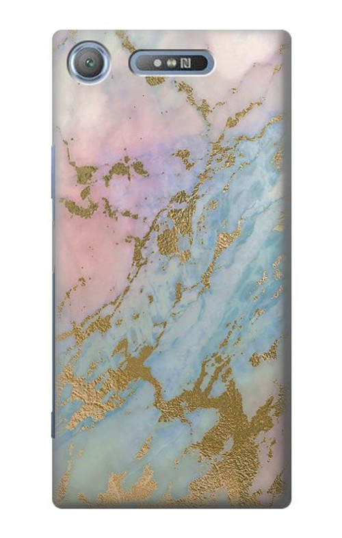 S3717 Rose Gold Blue Pastel Marble Graphic Printed Case Cover Custodia per Sony Xperia XZ1