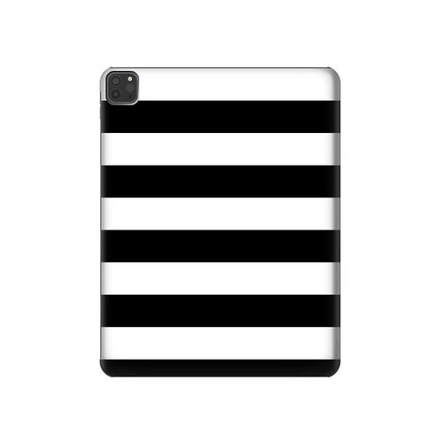 S1596 Black and White Striped Case Cover Custodia per iPad Pro 11 (2021,2020,2018, 3rd, 2nd, 1st)