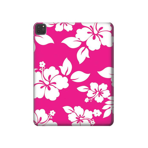 S2246 Hawaiian Hibiscus Pink Pattern Case Cover Custodia per iPad Pro 11 (2021,2020,2018, 3rd, 2nd, 1st)