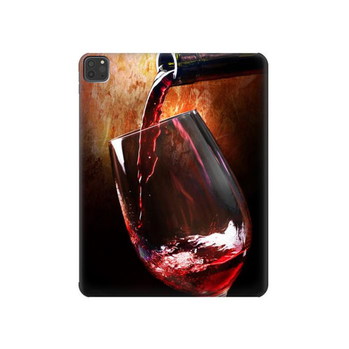 S2396 Red Wine Bottle And Glass Case Cover Custodia per iPad Pro 11 (2021,2020,2018, 3rd, 2nd, 1st)