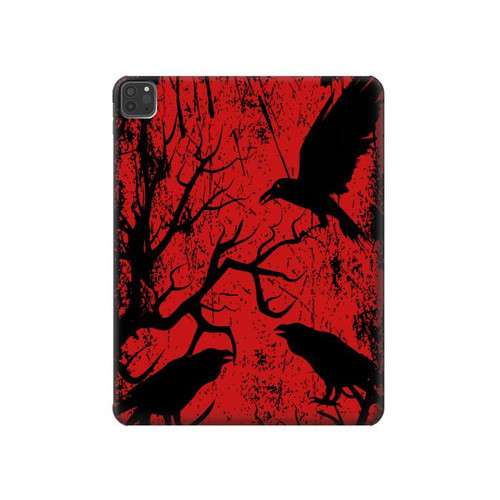 S3325 Crow Black Blood Tree Case Cover Custodia per iPad Pro 11 (2021,2020,2018, 3rd, 2nd, 1st)