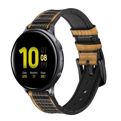 CA0001 Acoustic Guitar Cinturino in pelle e silicone Smartwatch per Samsung Galaxy Watch, Gear, Active