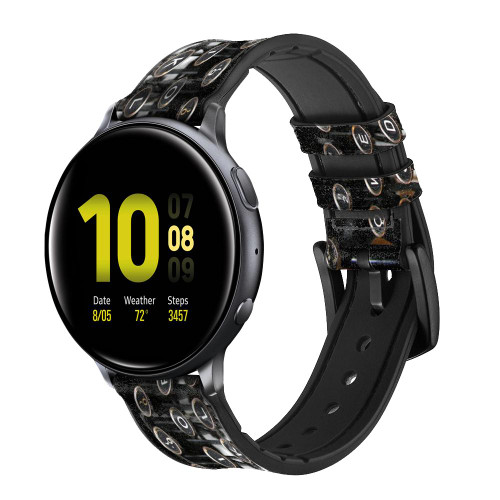 CA0083 Typewriter Cinturino in pelle e silicone Smartwatch per Samsung Galaxy Watch, Gear, Active