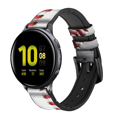 CA0205 New Baseball Cinturino in pelle e silicone Smartwatch per Samsung Galaxy Watch, Gear, Active