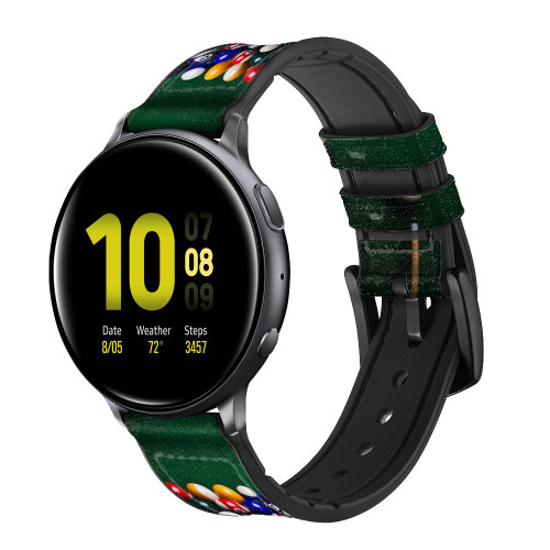 CA0252 Billiard Pool Cinturino in pelle e silicone Smartwatch per Samsung Galaxy Watch, Gear, Active