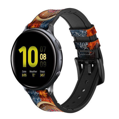 CA0257 Roulette Casino Gamble Cinturino in pelle e silicone Smartwatch per Samsung Galaxy Watch, Gear, Active
