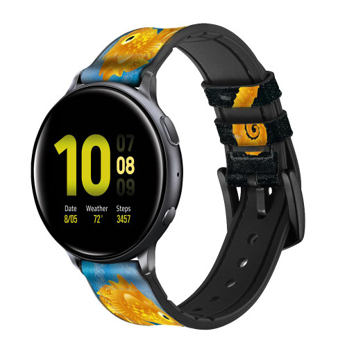 CA0323 Seahorse Underwater World Cinturino in pelle e silicone Smartwatch per Samsung Galaxy Watch, Gear, Active