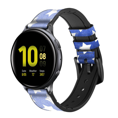 CA0337 Star Pattern Cinturino in pelle e silicone Smartwatch per Samsung Galaxy Watch, Gear, Active