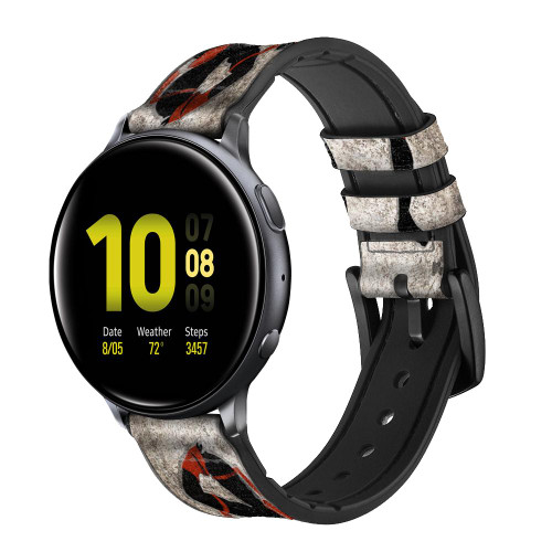 CA0382 Muay Thai Kickboxing Martial Art Cinturino in pelle e silicone Smartwatch per Samsung Galaxy Watch, Gear, Active