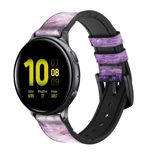 CA0409 Amethyst Crystals Graphic Printed Cinturino in pelle e silicone Smartwatch per Samsung Galaxy Watch, Gear, Active