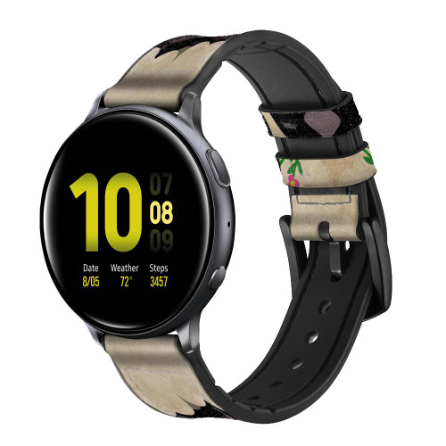 CA0456 Cute Cartoon Unsleep Black Sheep Cinturino in pelle e silicone Smartwatch per Samsung Galaxy Watch, Gear, Active