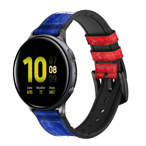 CA0541 Haiti Flag Cinturino in pelle e silicone Smartwatch per Samsung Galaxy Watch, Gear, Active