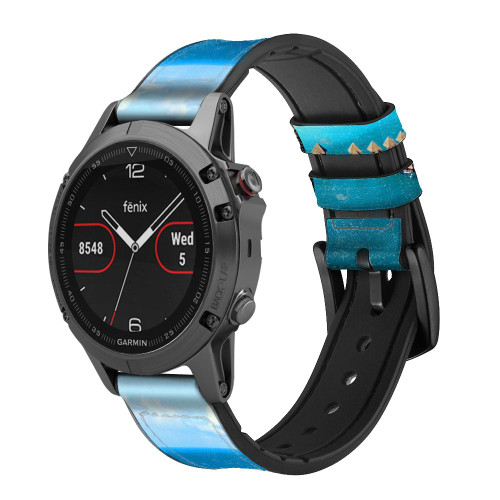 CA0109 Bora Bora Island Cinturino in pelle e silicone Smartwatch per Garmin Smartwatch