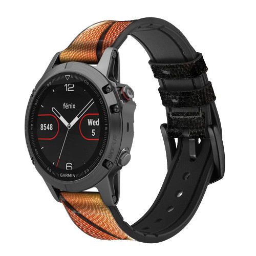 CA0136 Basketball Sport Cinturino in pelle e silicone Smartwatch per Garmin Smartwatch