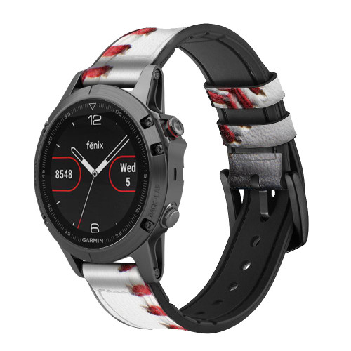 CA0205 New Baseball Cinturino in pelle e silicone Smartwatch per Garmin Smartwatch