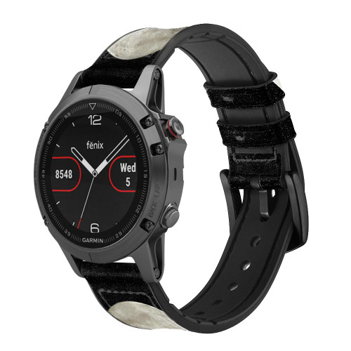 CA0221 Wolf Howling at The Moon Cinturino in pelle e silicone Smartwatch per Garmin Smartwatch